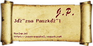 Józsa Paszkál névjegykártya