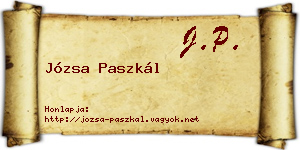 Józsa Paszkál névjegykártya