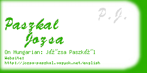 paszkal jozsa business card